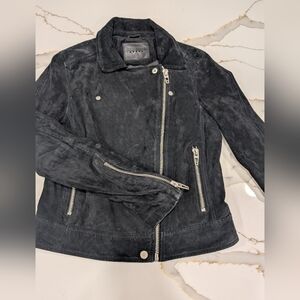 Blanknyc grey suede moto jacket